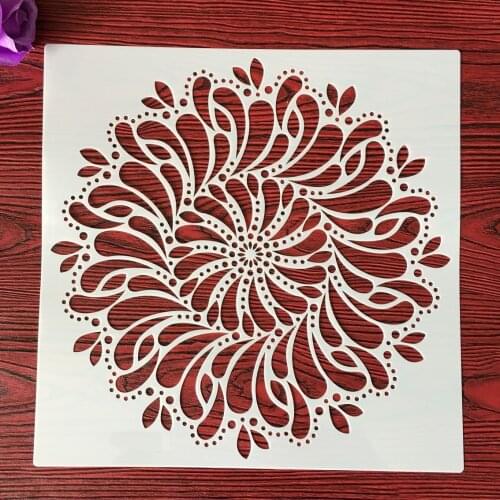 30 * 30cm sun Mandala DIY Layering Stencils Wall Painting Scrapbook Coloring Embossing Album Decorative Template for walls