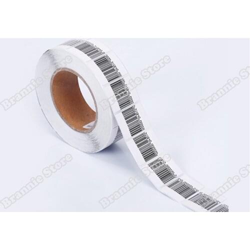 1000pcs/lot EAS soft label for supermarket alarm gate checkpoint soft label 8.2mhz 4*4cm eas rf sticker with barcode