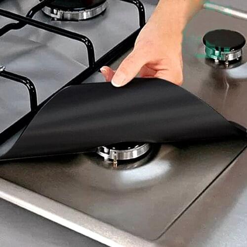 4PCS/Lot Reusable Foil Cover Gas Stove Protector Non-Stick Stovetop Burner Sheeting Mat Pad Clean Liner For Kitchen Cookware