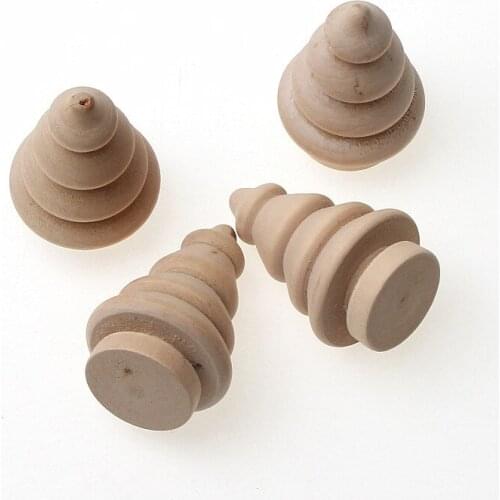 5pcs Unfinished Christmas Tree Painted Wood Crafts Peg Doll Wooden DIY Craft Ornament Home Decor Paint Xmas Decoration