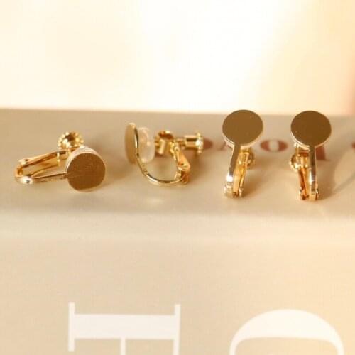 8mm sticky disc adjustable elastic Japanese ear clip with thick soft cushion without earrings diy handmade earring accessories