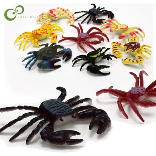 8pcs/set Simulation Animals Seafood Model Plastic Crab Toy Sea Life Action Figures Collection Boys Gift The Underwater World WYQ