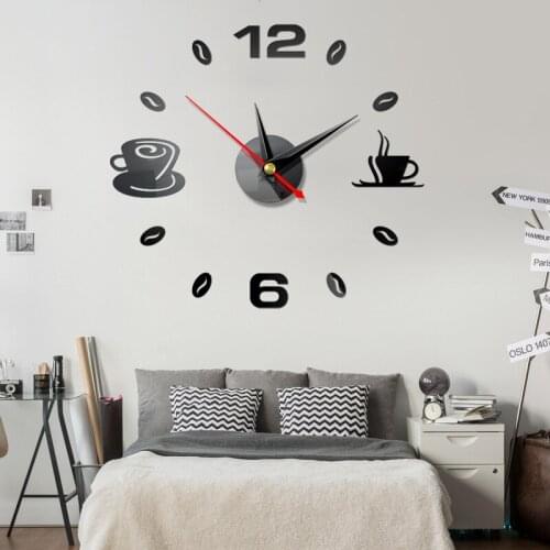 Acrylic DIY Mirror Effect Home Decoration Wall Stickers Simple Style Self Adhesive Living Room Bedroom Wall Clock Stickers