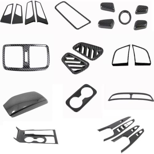 For Hyundai Tucson 2019 2020 Carbon Fiber Interior Accessories Styling Window Switch Panel AC Outlet Steering Wheel Cover Trim