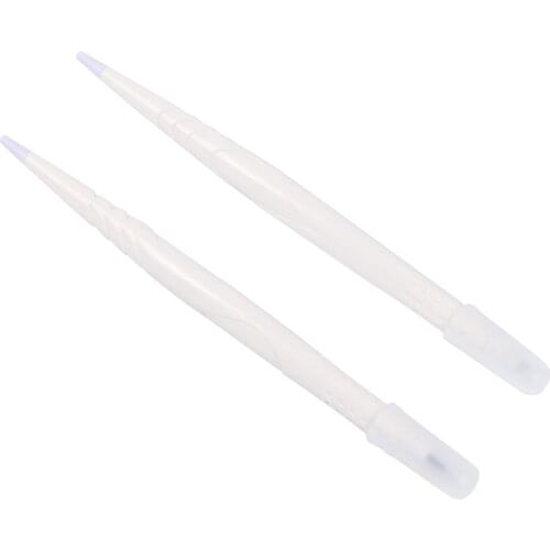 2 in 1 White Disposable Manual Pen Tool Blade Shade with U shape Round needle Double-row bending embroidery Eyebrow microblading