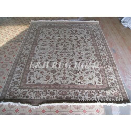 Free shipping 8'X10' 160Line Hand-knotted Wool and Silk Oriental Persian Rug handmade persian carpet