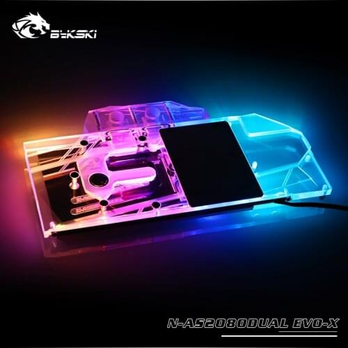 Bykski Gpu Water Cooling Block Use for ASUS DUAL RTX2080 8G Evo / Full Cover Copper Water Block / GPU Radiator /A-RGB / RGB AURA