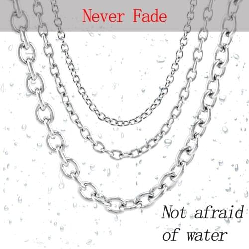 Stainless Steel Chain For Jewelry Making By Meter 4/6/8mm Silver Color/Golden Roll Link Chain By 25m/50m/100m A Roll Wholesale