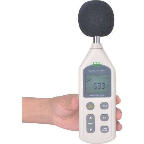Digital Sound Level Meter 30-130dB Noise Level Tester Decibel Logger Tester In Decibels LCD A/C FAST/SLOW LCD Screen GM1357