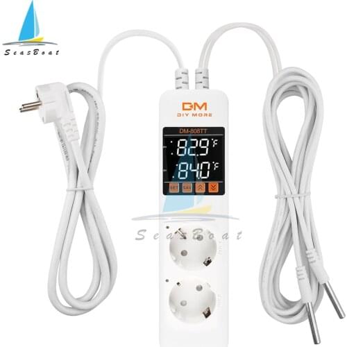 DM-808TT Digital Thermostat Temperature Controller Thermoregulator EU/US Power Socket Outlet Heating Cooling Switch AC 220V 10A