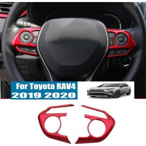 DNHFC ABS trim Multi-function steering wheel sequins cover Car Accessories For Toyota RAV4 RAV 4 XA50 2019 2020