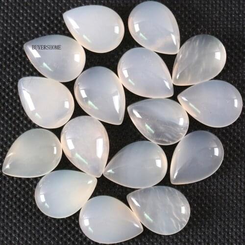 Water Drop 18x13MM CAB Cabochon Natural Stone Bead White Onyx For Jewelry Making Necklace Pendant Bracelet Earrings 10Pcs K809