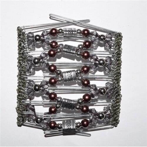 Brown silver metal comb girls women lady wedding pary best gift magic comb 10 pcs /lot