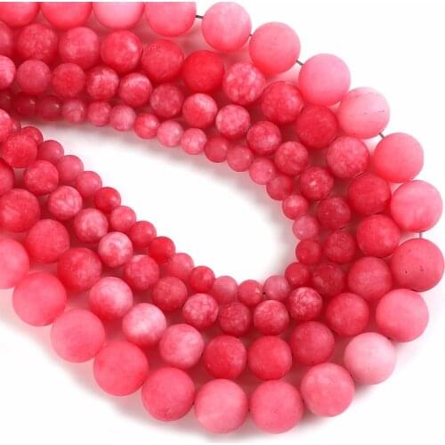 6mm 8mm 10mm 12mm Polish Matte Frosted Red Stripes Rhodochrosite Natural Stone Round Beads for Jewelry Making Diy Bracelet 15