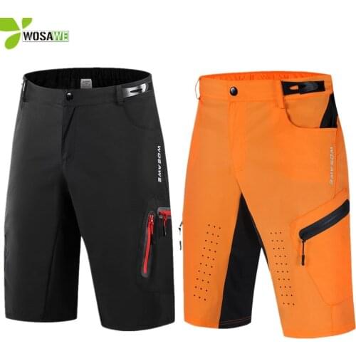WOSAWE Mens Cycling Shorts Padded Suit Sports Clothing Breathable Bicycle Loose Fit Downhill Bike Riding MTB Shorts