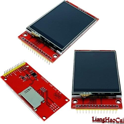 ILI9341 240320 resolution 2.4 inch SPI Module with SD card slot PCB adapter base board 2.54 mm spacing 14 pin 16BIT RGB 65K