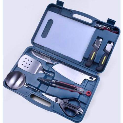 Outdoor Kitchen Utensils Set Multifunctional Portable Picnic Cooking Steel Cutter Tool Camping Picnic Kitchen Knife Tools Kit