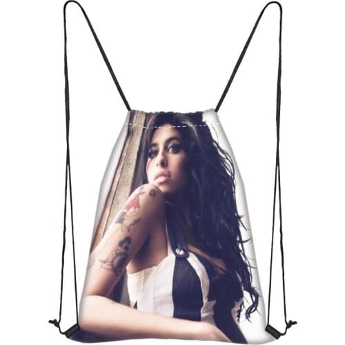 New Custom Amy winehouse Printing Backpack Travel Beach School Multi-function Satin Drawstring Bag Custom You Image