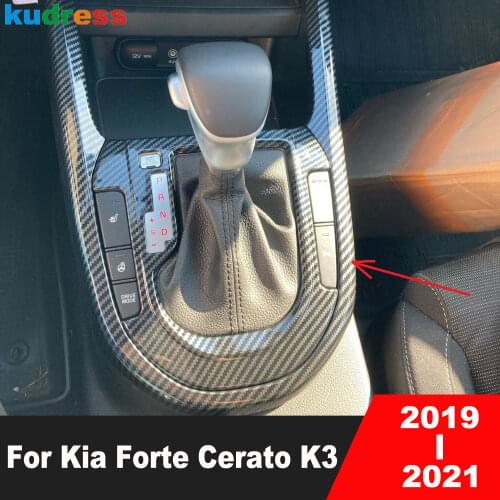 For Kia Forte Cerato K3 2019 2020 2021 Carbon Fiber Gear Shift Panel Cover Trim Decoration Frame Car Interior Accessories