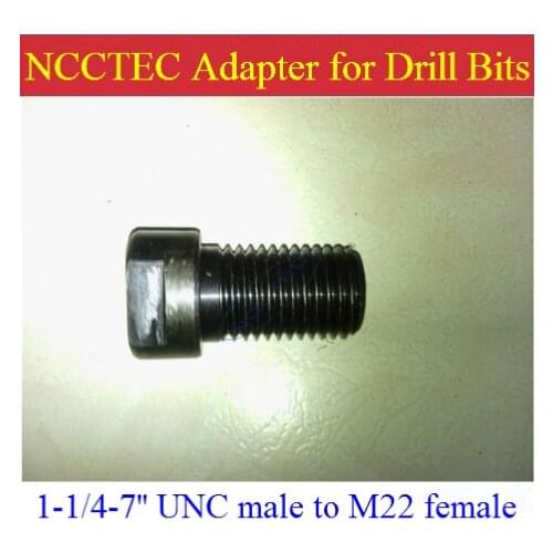 Adapter connector 1-1/4-7'' UNC male to M22 female for diamond core drill bits which has 1-1/4-7'' female thread FREE shipping