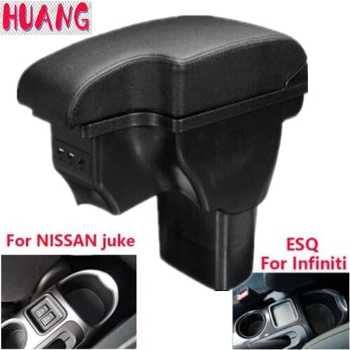 Armrest box For Nissan Juke ESQ 2011 - 2019 Black Leather Center USB New Storage Box Modification 2012 2013 2014 2015 2016 2018