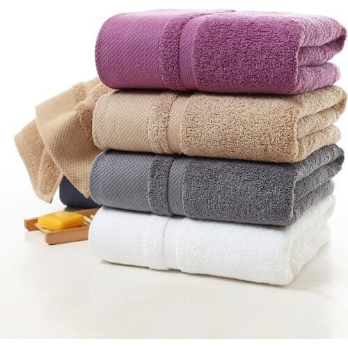 100% Cotton Thick Bath Towel Solid Color Bathroom Face Shower Towels Geometric Home Hotel For Adults Kids