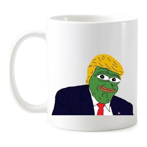 President Sad Frog Trump Funny Ridiculous Spoof Meme Image Classic Mug White Pottery Ceramic Cup Milk Coffee With Handles 350 ml