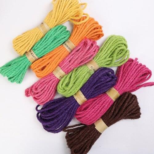 Multi-color Twisted Hemp Rope 6MM 10 Meters Round Jute Twine Cord For DIY Craft Home Decor Wedding Decoration Gift Wrapping