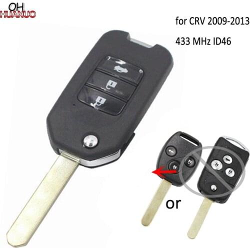 Upgraded Flip Remote Car Key Fob 3 Button 433MHZ ID46 Chip for HONDA CRV from 2009-2013