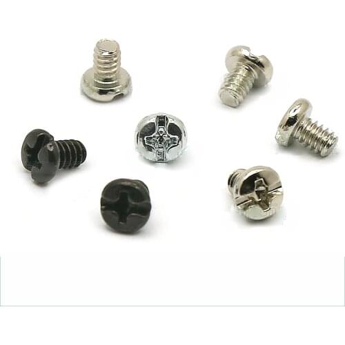 100PCS 6#-32*5 Round/Pan Head Phillips Cross Set Screws For Hard Disk/PCI Baffle UNC Ni-plated Bright/Black Zinc Rust-proof