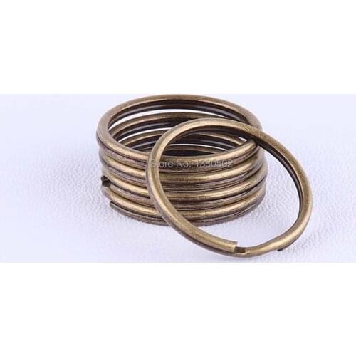 10pcs 40mm bronze color round shape metal Split Key Rings for bag decoration accessories