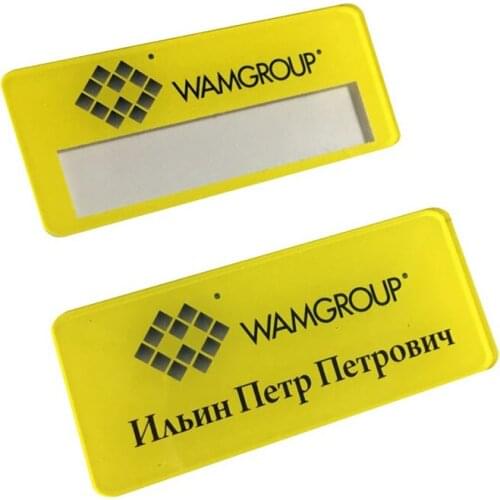 10pcs custom window name badge employee personalized reusable plastic name tag with your logo or shape