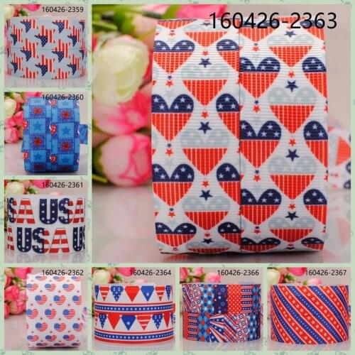 10yards -different sizes -Independent day star pattern ribbon printed Grosgrain ribbon