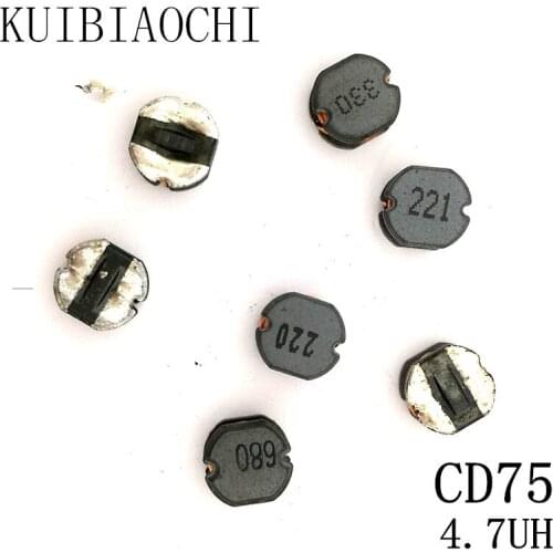 20pcs/LOT SMD Power Inductor CD75 4.7UH 4R7 7.8*7.0*5.0mm Unshielded winding inductor