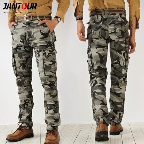 2020 Mens Cargo Pants Cotton Camouflage Jogger Outdoor Straight Trousers Men Military Camo Male Multi-Pocket Army Cargo Pants