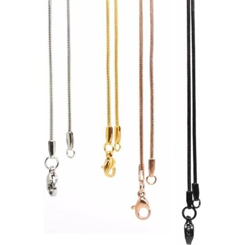 BOFEE 316L Stainless Steel Snake Necklace Pendant Chain Jewelry 1.2mm Charm Metal Twisted Clasps Fashion Gift DIY Women Men