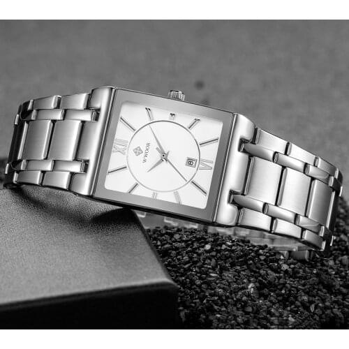 Square Watch Men 2021 WWOOR Fashion Design Mens Watches Top Brand Luxury Stainless Steel Quartz Waterproof Wrist Watch With Date