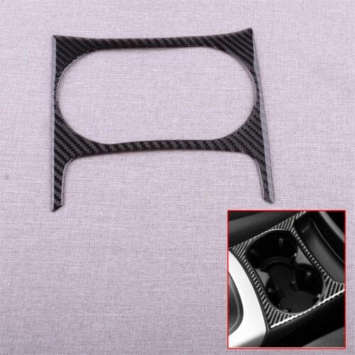 CITALL Console Water Cup Holder Panel Trim Cover Frame Fit For Audi Q5 SQ5 2013 2014 2015 2016 2017 Black Carbon Fiber