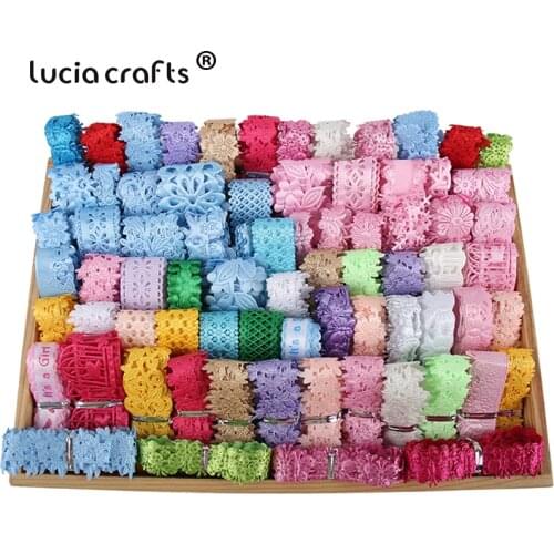 Lucia Crafts 8-40mm random Mixed DIY Flower Ribbon Sewing Craft Lace Garment Home Decor P0822