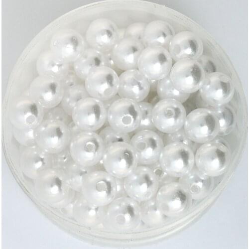 Approx 10mm Dia. 180pcs/lot White Color Round Imitation Plastic Pearl Beads Wholesale & Retail for You to DIY CN-BSG01-04WH