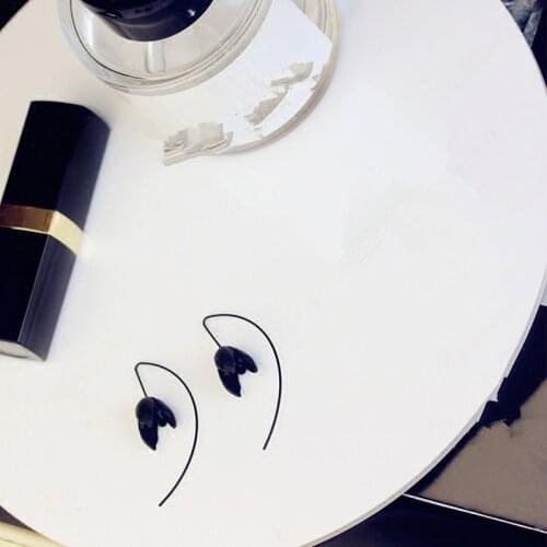 Korean Black Bud Long Earrings Fashion Jewelry Lady Earrings Exaggerated Dangle Earrings Flowers Earrings For Women