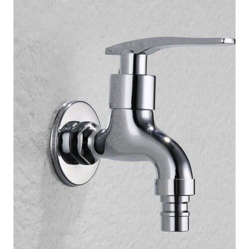 Home Wall-Mounted Washing Machine Faucet Hand Stainless Bathroom Faucet Toilet Steel Faucet Garden