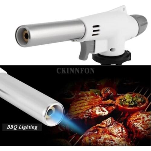 20Pcs/Lot Outdoor Stove Flame Gun Torch Wind Fully Automatic Electronic Butane Gas Burners Gun Adapter Lighter Camping Equipment
