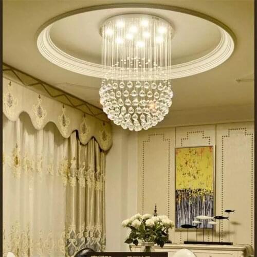 Modern retro spherical crystal luster ceiling lamp LED living room bedroom restaurant hotel lighting direct sales