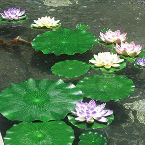 2Pcs Artificial Floating Lotus Leaves Fake Foliage Plant Garden Yard Pond Pool Decor Photography Props Supplies Products