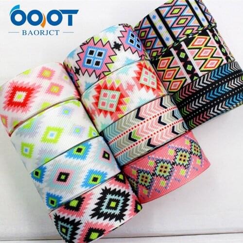 OOOT BAORJCT 174101,22mm geometry Printed grosgrain ribbon,DIY handmade,Wedding decoration materials, Valentines Day