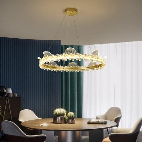 Creative Acrylic Led Chandeliers For Bedroom Living Room Restaurant Lamp Lighting Minimalist Ceiling Lights Kitchen Fixtures