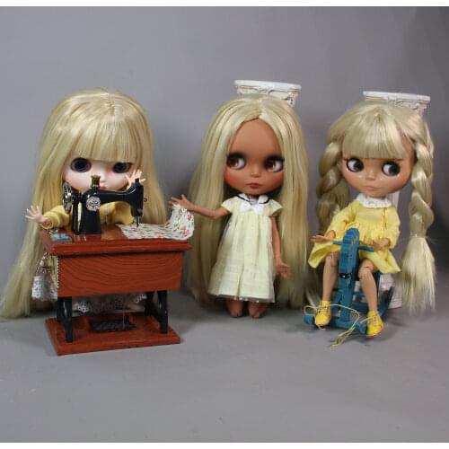 ICY DBS Blyth Doll 1/6 30cm bjd yellow mixed white hair nude joint body with big breast girl toy gift BL07201003