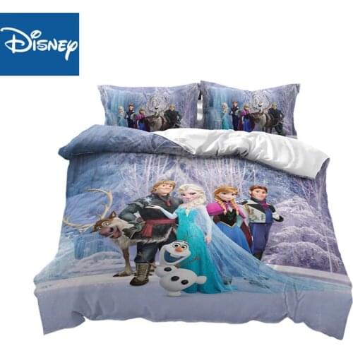 Disney frozen bedding set for children bed decor queen size comforter covers single 3/4 pcs home textile princess free shipping