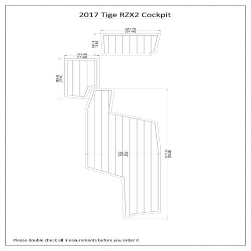 2017 Tige RZX2 Cockpit Pad Boat EVA Teak Decking 1/4" 6mm